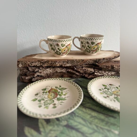 Johnson Brothers ARBOR OLD GRANITE Cup & Saucer Sets Set Of 2 - Picture 6 of 7
